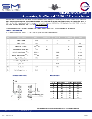 SM6431-BCE-S-025-000 Datasheet PDF Silicon Microstructures, Inc.