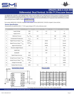 SM4391-BCE-S-350-000 Datasheet PDF Silicon Microstructures, Inc.
