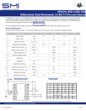 SM4391-BCE-S-005-000 Datasheet PDF Silicon Microstructures, Inc.
