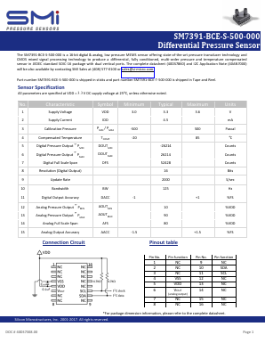 SM7391-BCE-S-500-000 Datasheet PDF Silicon Microstructures, Inc.