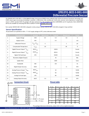 SM5391-BCE-S-001-000 Datasheet PDF Silicon Microstructures, Inc.