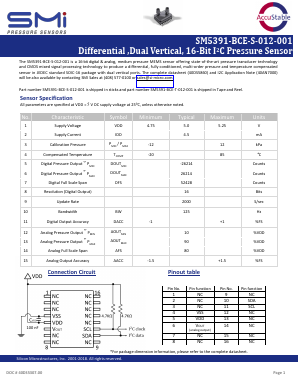 SM5391-BCE-S-012-001 Datasheet PDF Silicon Microstructures, Inc.