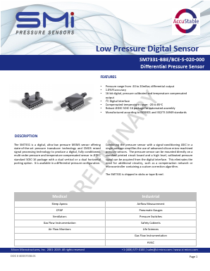 SM7331-BBE-S-020-000_ Datasheet PDF Silicon Microstructures, Inc.