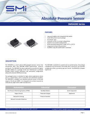 SM5420E-030-A-P-T Datasheet PDF Silicon Microstructures, Inc.