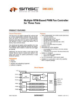 EMC2303-1-KP-TR Datasheet PDF SMSC -> Microchip