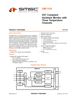 EMC1103-1-AIZL-TR Datasheet PDF SMSC -> Microchip