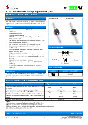 5KP7.5C Datasheet PDF Socay Electornics Co., Ltd.