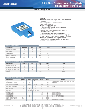B-13-14-1250-T3-SSCA-G5 Datasheet PDF Source Photonics, Inc.