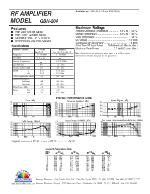 QBH-204 Datasheet PDF Spectrum Microwave, Inc.