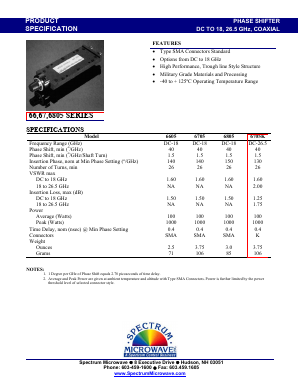 6805 Datasheet PDF Spectrum Microwave, Inc.
