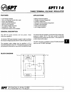 SPT116 Datasheet PDF Signal Processing Technologies