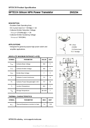 2N3234 Datasheet PDF Shenzhen SPTECH Microelectronics Co., Ltd.