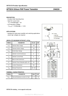 2N6228 Datasheet PDF Shenzhen SPTECH Microelectronics Co., Ltd.