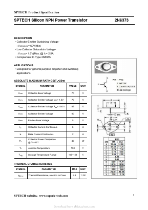 2N6373 Datasheet PDF Shenzhen SPTECH Microelectronics Co., Ltd.