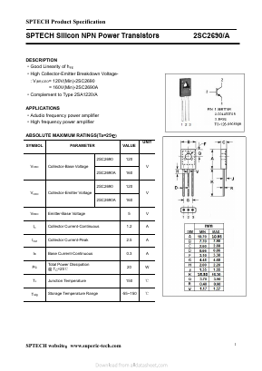 2SC2690A Datasheet PDF Shenzhen SPTECH Microelectronics Co., Ltd.