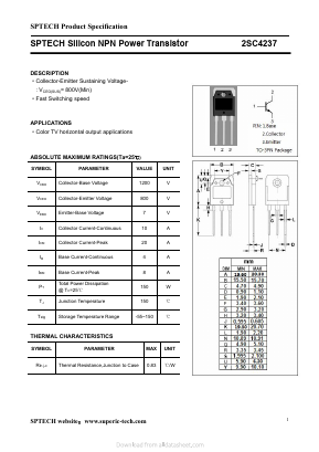 C4237 Datasheet PDF Shenzhen SPTECH Microelectronics Co., Ltd.