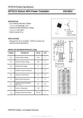 C3834 Datasheet PDF Shenzhen SPTECH Microelectronics Co., Ltd.