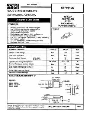 SFF9140C Datasheet PDF Solid State Devices, Inc.