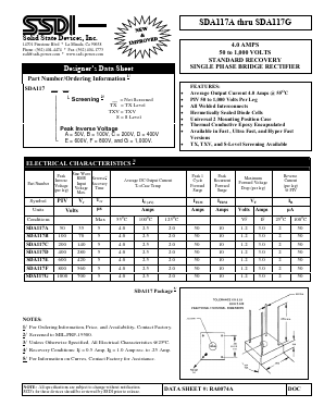 SDA117ES Datasheet PDF Solid State Devices, Inc.