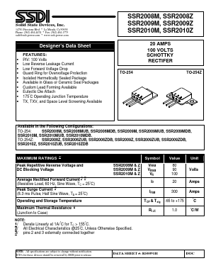 SSR2008Z Datasheet PDF Solid State Devices, Inc.