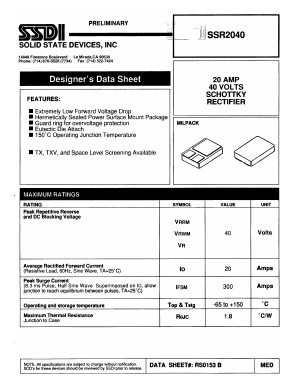 SSR2040 Datasheet PDF Solid State Devices, Inc.
