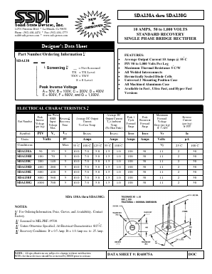 SDA138ATXV Datasheet PDF Solid State Devices, Inc.