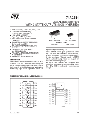 74AC541 Datasheet PDF STMicroelectronics