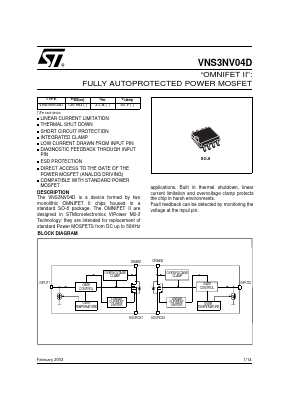 VNS3NV04D Datasheet PDF STMicroelectronics