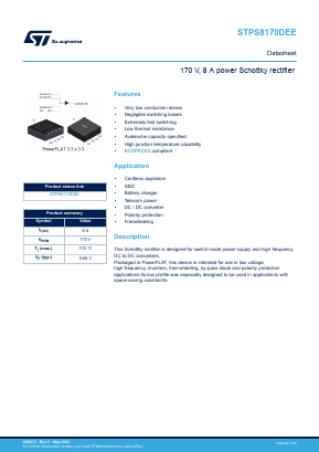 STPS8170DEE Datasheet PDF STMicroelectronics