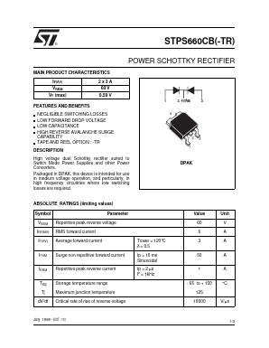 STPS660CB Datasheet PDF STMicroelectronics