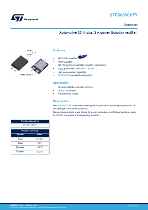 STPS630CSFY Datasheet PDF STMicroelectronics