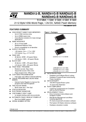NAND01GR3B2CN6T Datasheet PDF STMicroelectronics