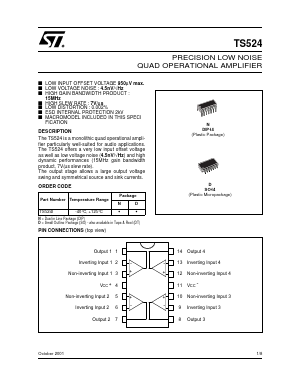 TS524 Datasheet PDF STMicroelectronics