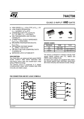 74ACT08B Datasheet PDF STMicroelectronics
