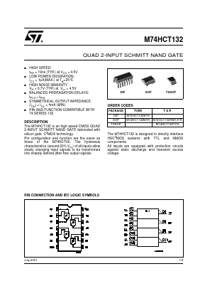 M74HCT132M1R Datasheet PDF STMicroelectronics