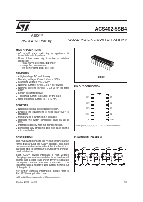ACS402-5SB4 Datasheet PDF STMicroelectronics