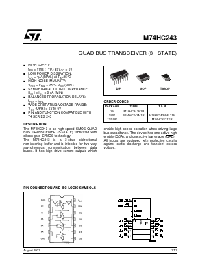 M74HC243 Datasheet PDF STMicroelectronics