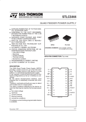 STLC5444 Datasheet PDF STMicroelectronics
