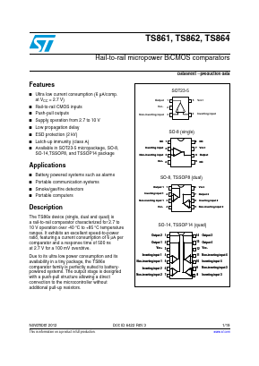 TS861ILT Datasheet PDF STMicroelectronics