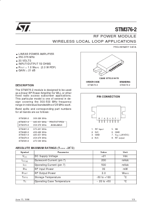 STM376-2 Datasheet PDF STMicroelectronics