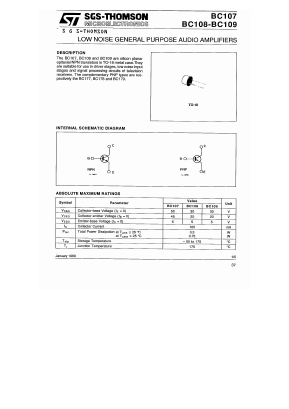 BC108B Datasheet PDF STMicroelectronics
