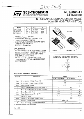 STW33N20 Datasheet PDF STMicroelectronics