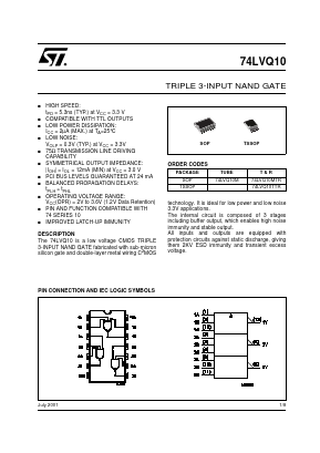 74LVQ10 Datasheet PDF STMicroelectronics