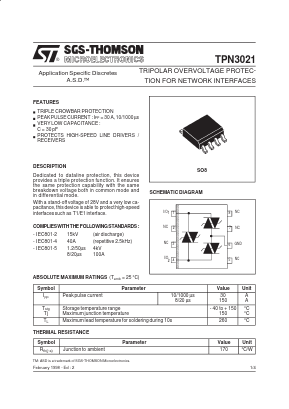 TPN302 Datasheet PDF STMicroelectronics