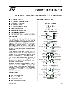 TSH113 Datasheet PDF STMicroelectronics