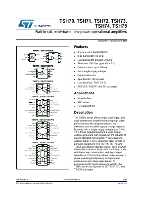 TSH74CPT Datasheet PDF STMicroelectronics