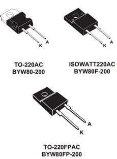 BYW80-200 Datasheet PDF STMicroelectronics