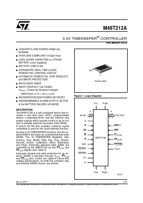 M48T212A Datasheet PDF STMicroelectronics