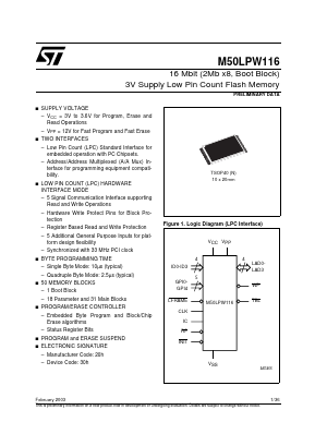 M50LPW116N1T Datasheet PDF STMicroelectronics