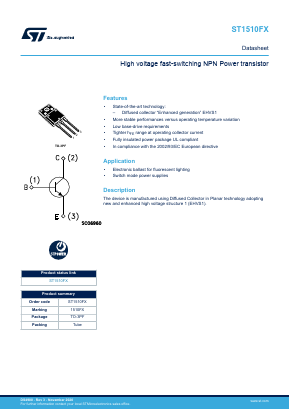 ST1510FX Datasheet PDF STMicroelectronics